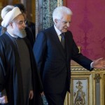 Iran's President Hassan Rouhani and Italy President Sergio Mattarella