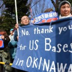 Japanese citizens demand to end the US military base