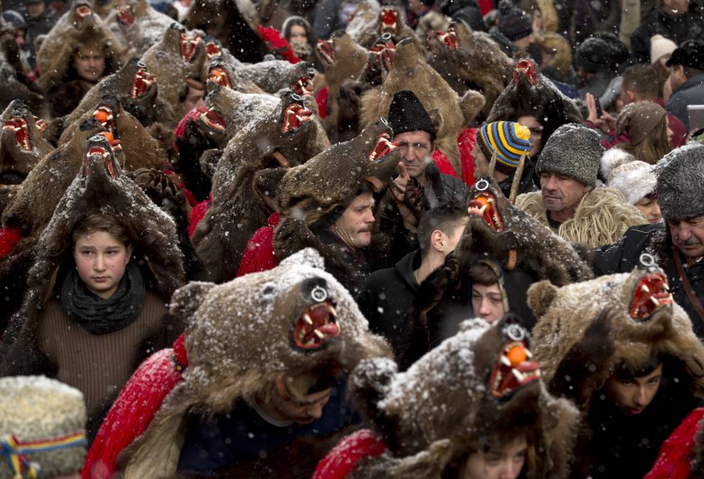  Romanian villages are dancing bears wearing fur