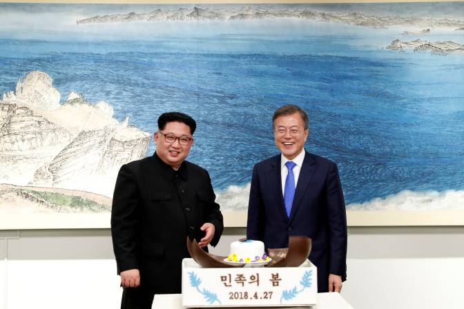 North Korea head Kim Jong-un and President of South Korea Moon Jae-in