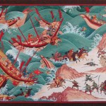 The powerful Naval Army of China's Mongolian emperor Kublai Khan attacked Japan by sea in November 1274