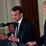 U.S. President Donald Trump and French President Emmanuel Macron