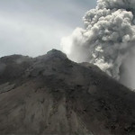 Ashes from the volcano erupted as much as 5,000 meters (16,000 feet) into the atmosphere.