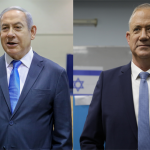 Israeli Prime Minister Benjamin Netanyahu and his political rival Benny Gantz