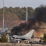 In Spain combat jet crashed during a training exercise, killing 10 people