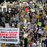 Hundreds of people protested against violence, racist attacks and hate campaigns against Asians in the United States.