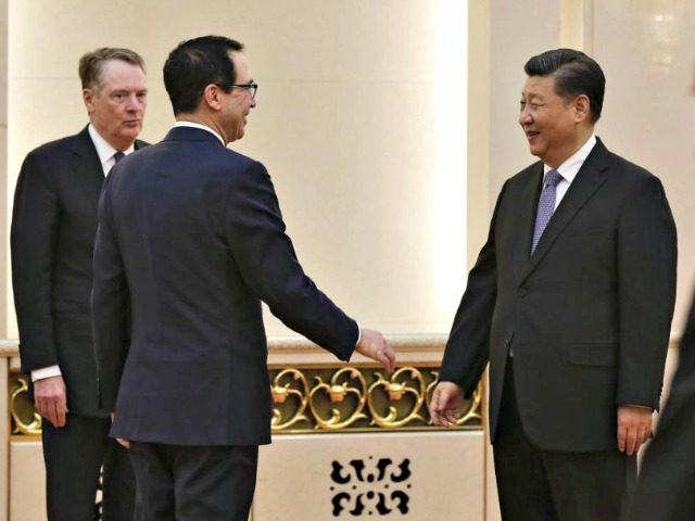 U.S. Trade Representative Robert Lighthizer, Treasury Secretary Steven Mnuchin and Chinese President Xi Jinping