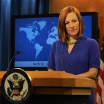 State Department spokeswoman Jen psaki condemned foreign military intervention