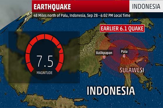 7.5 magnitude earthquake in Indonesia