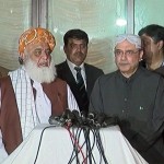 Asif Zardari and Maulana Fazlur Rehman announced the call for All Parties Conference October 31 to hold the movement against the PT government.