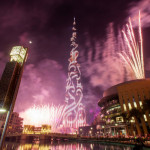 Fireworks at Burj Khalifa building 409 equipment has been installed