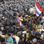 Inflation in Thailand's capital Bangkok as thousands of opposition activists occupied the buildings of the Ministry of Finance and Ministry of
