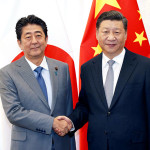 Japan Prime Minister Shinzo Abe and Chinese President Xi Jinping
