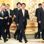 Japan's Prime Minister Shinzo Abe and Russia's President Vladimir Putin