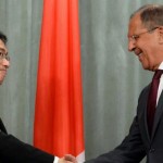 Japan's Foreign Minister Fumio Kishida, and the Russian Foreign Minister Sergei Lavrov