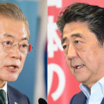 Japanese Prime Minister Shinzo Abe and South Korean President Moon Jae-in
