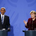 U S President Barack Obama and German Chancellor Angela Merkel gave a joint press conference