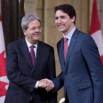 Canada's Prime Minister Justin Trudeau and Italian Prime Minister Paolo Gentiloni