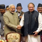 In the closing session of the SAARC summit, Prime Minister Nawaz Sharif and Indian Prime Minister Modi shook hands with each other while performing the ritual world