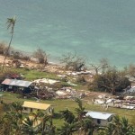 Winston hurricane hit the coast of Fiji