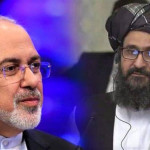 Taliban delegation Mullah Abdul Ghani Baradar and Iranian Foreign Minister Jawad Zarif