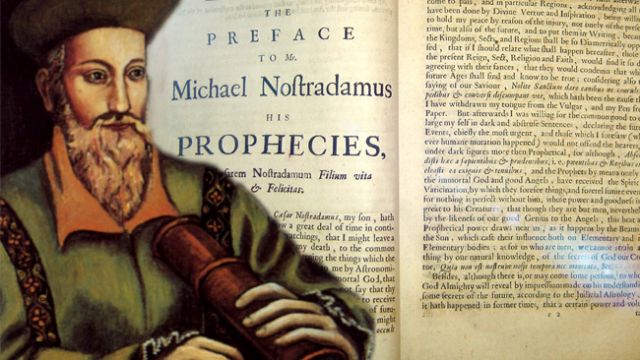 France's world famous expert astrology Nostradamus and his first book, Les Propheties