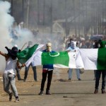 The demonstrators chanted slogans against India and independence and waved Pakistani flags in different places