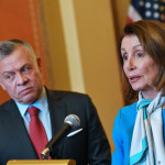 Nancy Pelosi and senior members of Congress hold talks with other Jordanian officials, including King Abdullah on Saturday night