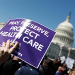Obama health care program   demonstrate against the bill to be canceled in Washington