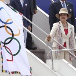 Olympic Flag with Tokyo Governor Yuriko Koike