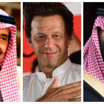 Pakistan's Prime Minister Imran Khan, Saudi Arabia's King Salman bin Abdulaziz and Crown Prince Mohammed bin Salman