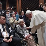 Pope Francis meets victims of Fukushima