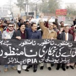 PIA employees protest against privatization