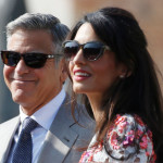 Hollywood actor George Clooney with his wife Amal Alamuddin